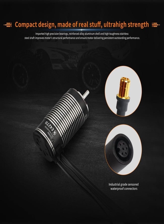 أكس سي محرك XC E4278 بدون فرشات مزود بمستشعرات لسيارات التحكم عن بعد، 2250 كيلو فولت، بطارية ليثيوم بوليمر 3-6 خلايا، مقاوم للماء بمعيار IP67، مناسب لشاحنات مونستر بمقياس 1/8 - Image 5